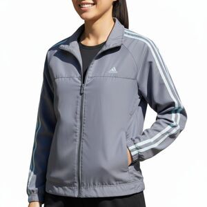 VTG Y2K Adidas CLIMALITE Track Jacket Windbreaker Full Zip Gray Blue AV1001 - XL